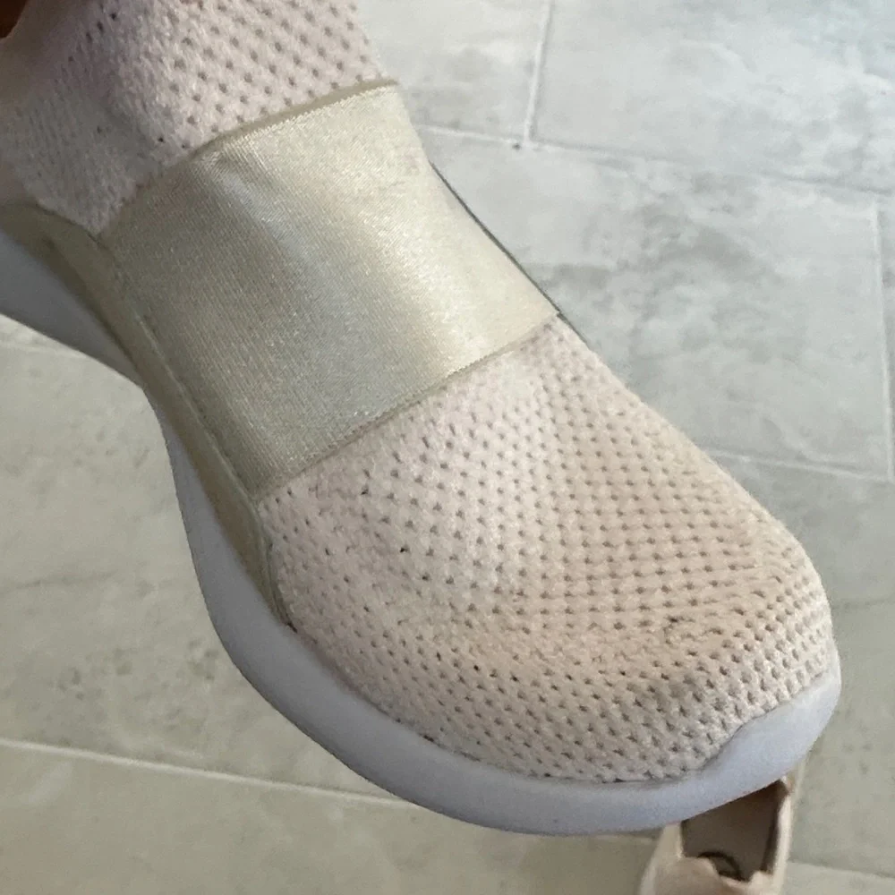 APL Women's Slip-On Knit Sneakers in Pale Pink and Champagne Strap - Picture 3 of 5